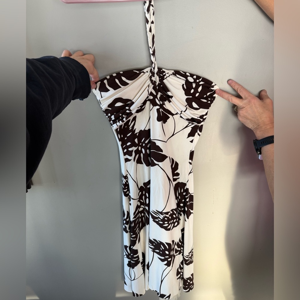 B Darlin Chocolate and Ivory Floral Dress